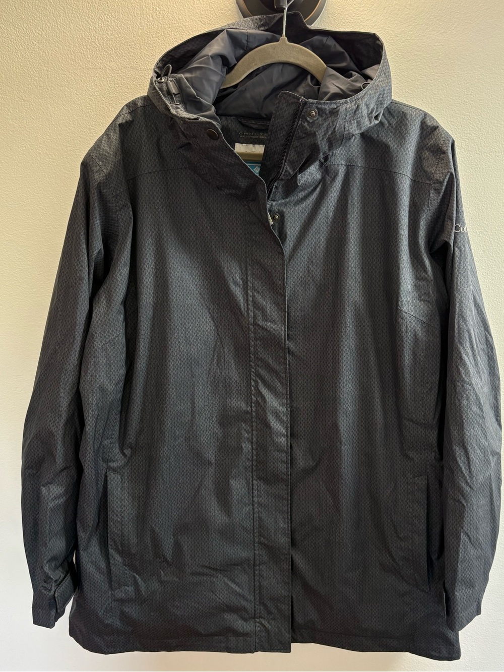 Columbia Sportswear Company Gray Omni-Tech Waterproof Rain Jacket With Hood 2X